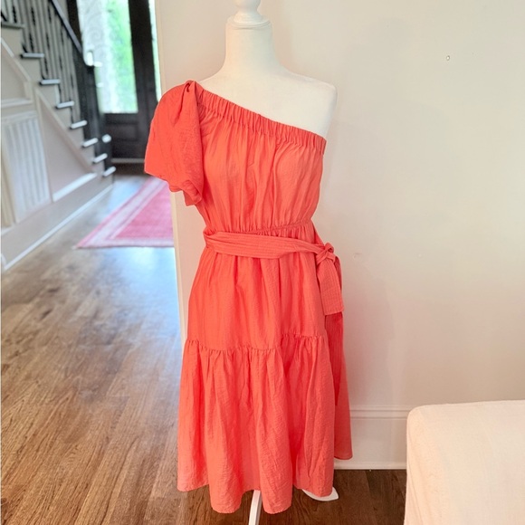 Current Air One Shoulder Midi Dress size S Orange creamsicle color - Picture 3 of 14